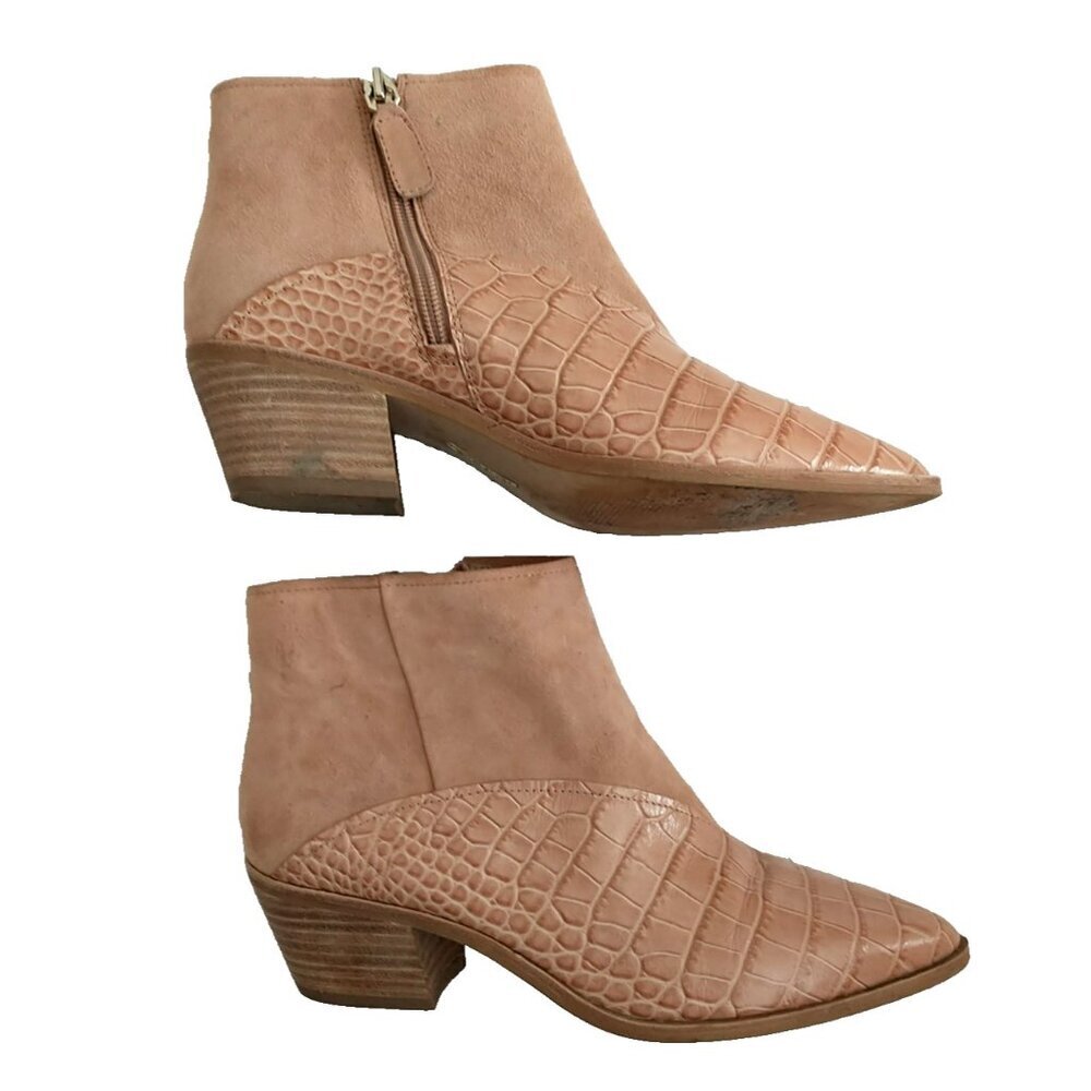 Louise Et Cie Vada Demure Pale Pink/Nude Suede Leather Ankle Boots - 7.5M